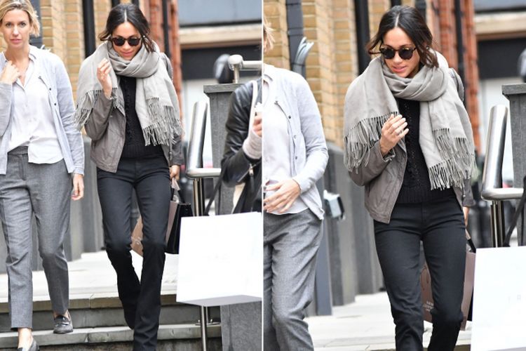 Meghan Markle dengan jeans Bootcut