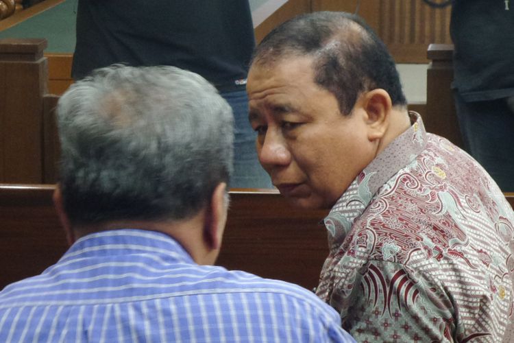 Mantan Kepala BPJN IX Maluku dan Maluku Utara, Amran HI Mustary, di Pengadilan Tipikor Jakarta, Rabu (22/3/2017).