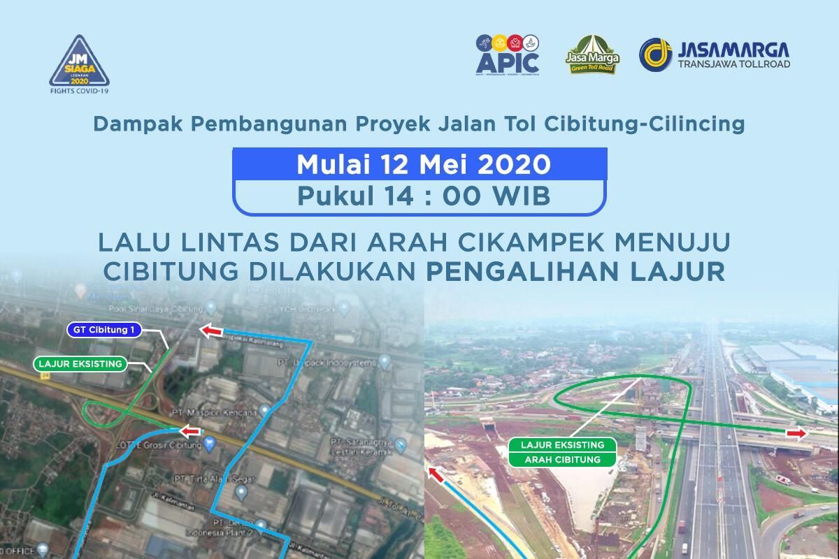 Mulai 12 Mei 2020, Lalu Lintas di Sekitar Simpang Susun Cibitung Dilakukan Pengalihan