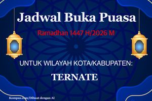 Waktu Buka Puasa 1 Ramadhan 2026/19 Februari untuk Kota Ternate