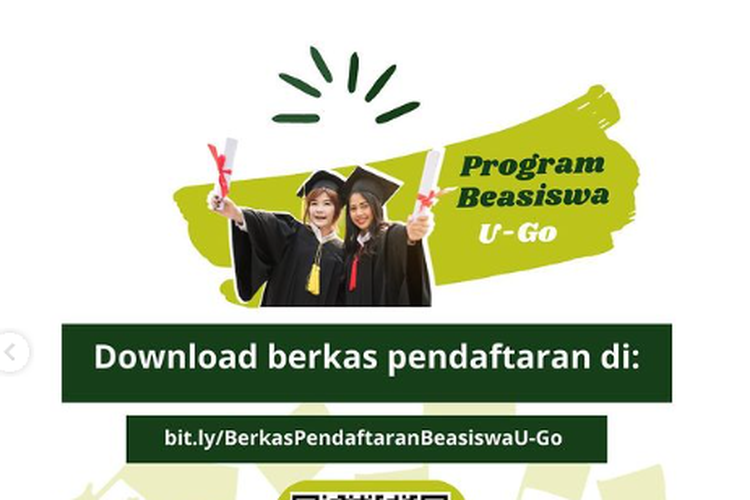 Beasiswa U-Go 2023 dibuka khusus bagi siswi SMA/SMK sederajat yang ingin melanjutkan pendidikan ke perguruan tinggi.