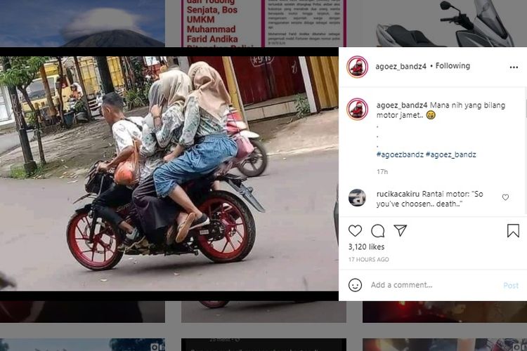 Bonceng motor empat orang