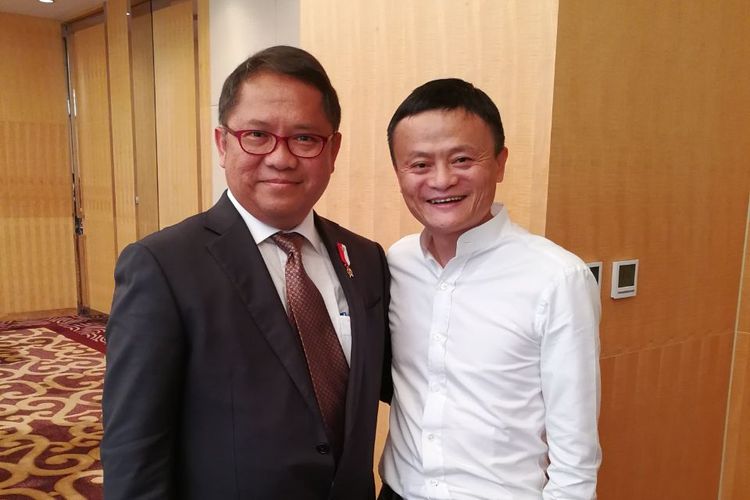 Menkominfo Rudiantara dengan Pendiri Alibaba Group Jack Ma
