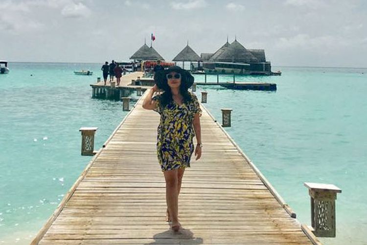Wisatawan di Club Med Kani Maldives, Sabtu (15/7/2017).
