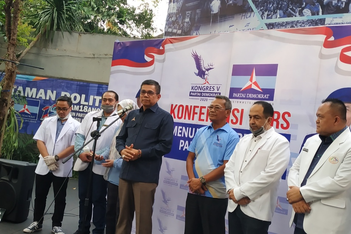 Sekretaris Jenderal Partai Demokrat Hinca Panjaitan di kantor DPP Partai Demokrat, Jalan Proklamasi, Jakarta, Jumat (13/3/2020).