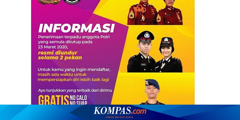 Virus Corona Mewabah Penerimaan Polri 2020 Diundur Dua Pekan