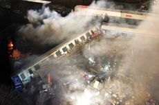 2 Kereta Tabrakan di Yunani, 26 Orang Tewas, Gerbong Terbakar