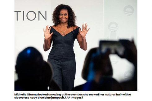 Tampil dengan Rambut Ikal Alami, Michelle Obama Sedot Atensi Warganet