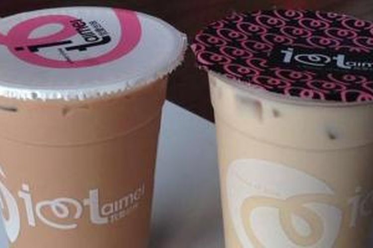 Bubble tea I Love Taimei yang unik karena menggunakan white pearl yang terbuat dari rumput laut daripada bubble hitam.