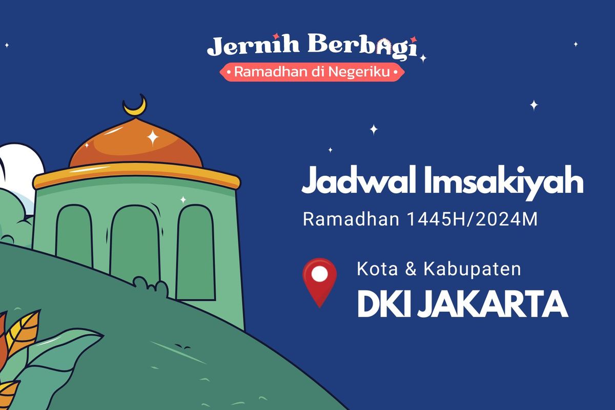 Jadwal Imsakiyah Ramadhan 1445 H/2024 untuk Provinsi DKI Jakarta.