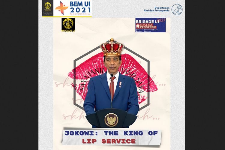 The BEM UI satirical content on Jokowi: The King of Lip Service
