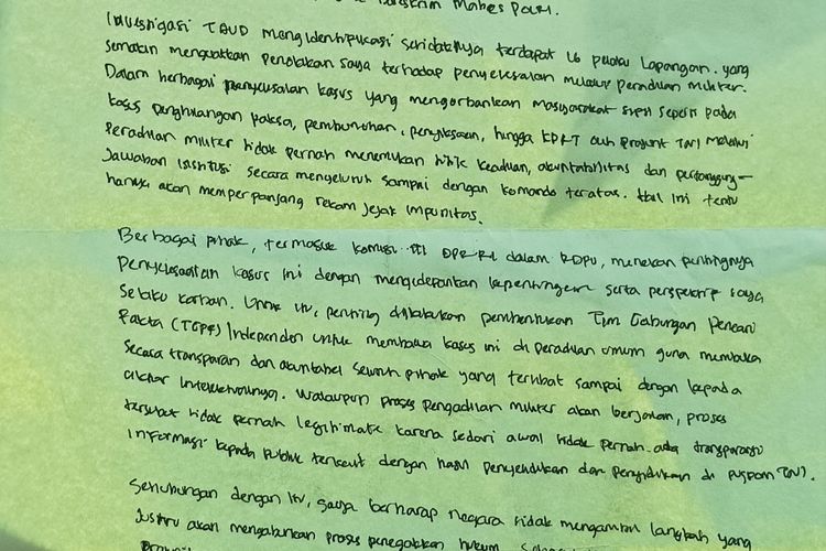 Andrie Yunus Surati Prabowo: 30 Hari Berlalu, Bagaimana Perkembangan Kasus Saya?