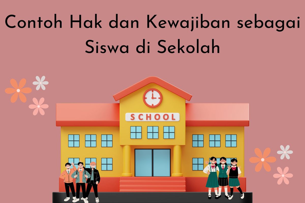 Contoh hak di sekolah, yakni hak mendapat ilmu pengetahuan dari guru. Sedangkan contoh kewajiban di sekolah ialah menaati peraturan yang berlaku.