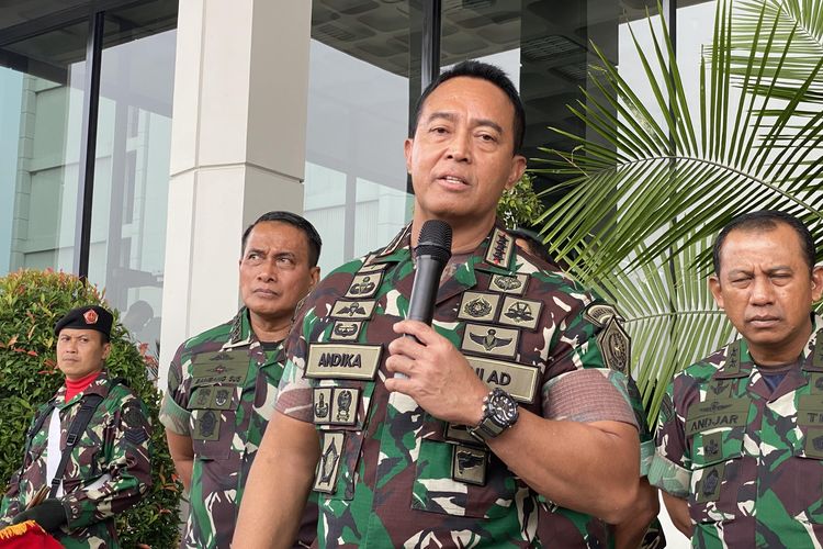 Panglima TNI Jenderal Andika Perkasa di Mabes TNI, Jakarta, Minggu (24/7/2022).