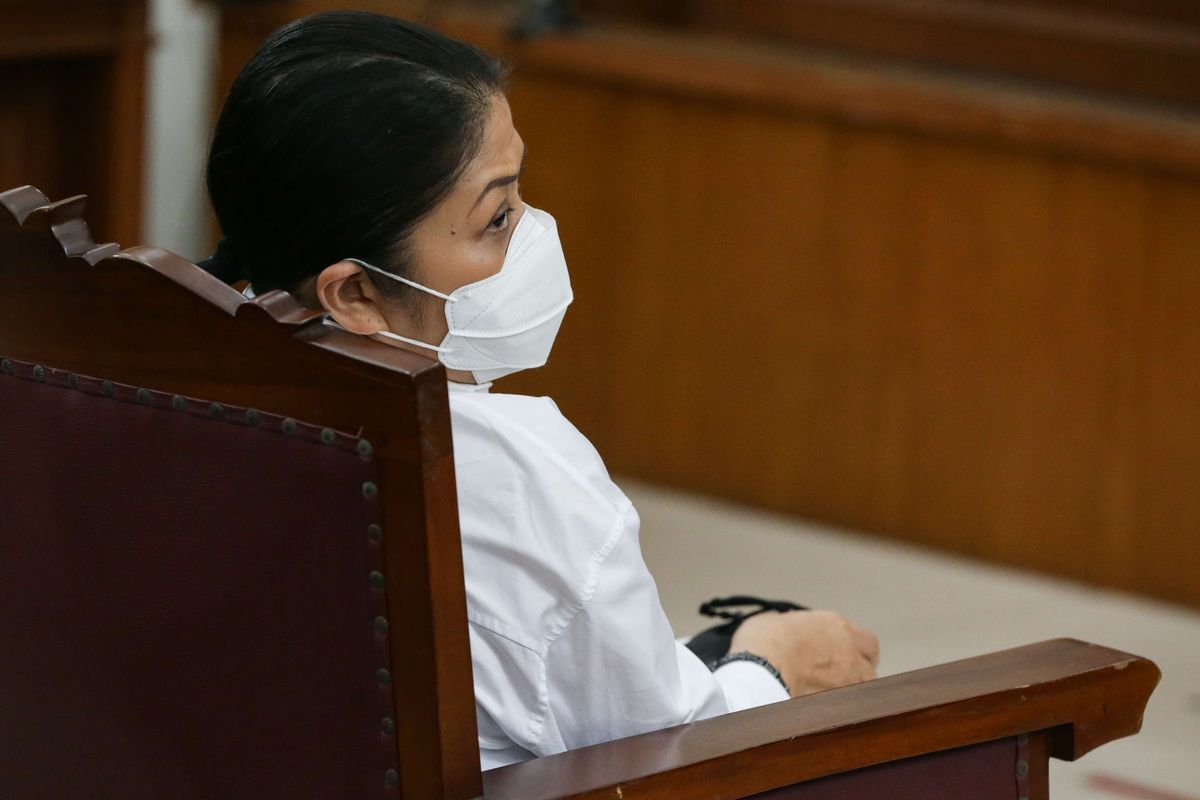Terdakwa kasus pembunuhan berencana Brigadir Nofriansyah Yosua Hutabarat atau Brigadir J, Putri Candrawathi menjalani sidang pembacaan pleidoi atau nota pembelaan di Pengadilan Negeri Jakarta Selatan, Jakarta, Rabu (25/1/2023).