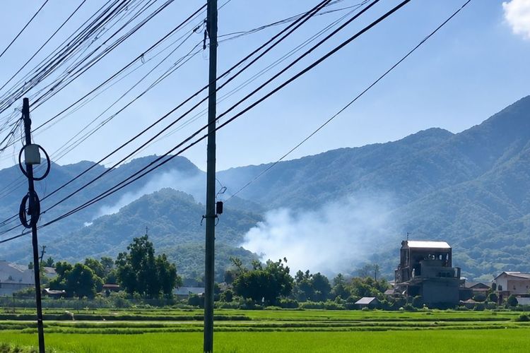 Kaki Gunung Guntur Garut Terbakar, Api Menyebar di 6 Titik dan Sulit Dipadamkan