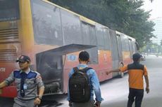Mesin Bus Transjakarta Terbakar di Kemayoran 