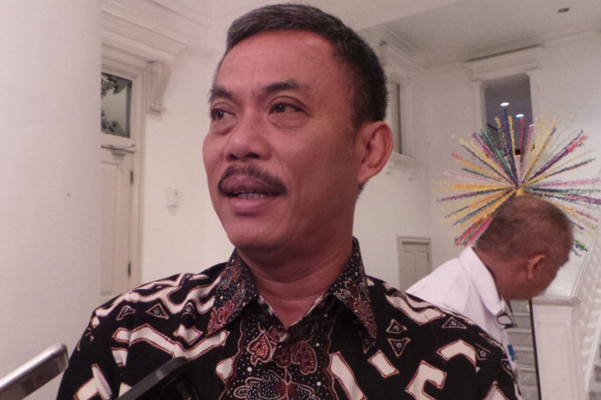 Ketua DPRD DKI Jakarta yang juga Ketua Tim Pemenangan Ahok-Djarot, Prasetio Edi Marsudi, di Balai Kota DKI Jakarta, Rabu (29/3/2017).