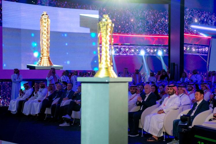 Suasana peresmian Esports World Cup di Riyadh, Arab Saudi yang dihadiri Putra Mahkota Arab Saudi, Mohammed bin Salman pada Senin (23/10/2023).