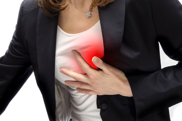Ilustrasi serangan jantung pada wanita