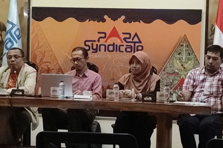 Direktur Eksekutif PARA Syndicate Ari Nurcahyo saat menggelar diskusi terkait Pj Gubernur pengganti Anies Baswedan di kawasan Wijaya, Kebayoran Baru, Jakarta Selatan, Jumat (9/9/2022).