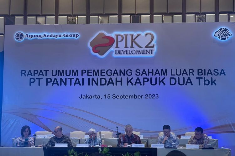 RUPSLB PT Pantai Indah Kapuk Dua Tbk atau PANI di Jakarta, Jumat (15/9/2023).