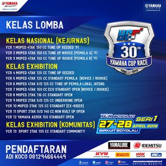 Kelas-kelas dalam lomba Yamaha Cup Race 2019 di Boyolali