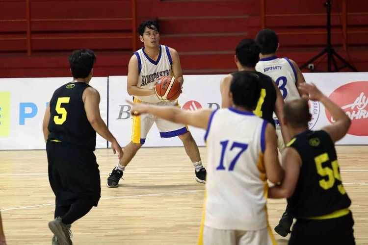 Suasana pertandingan Invitasi Bola Basket Antar Media Nasional (Ibbamnas) 2018.