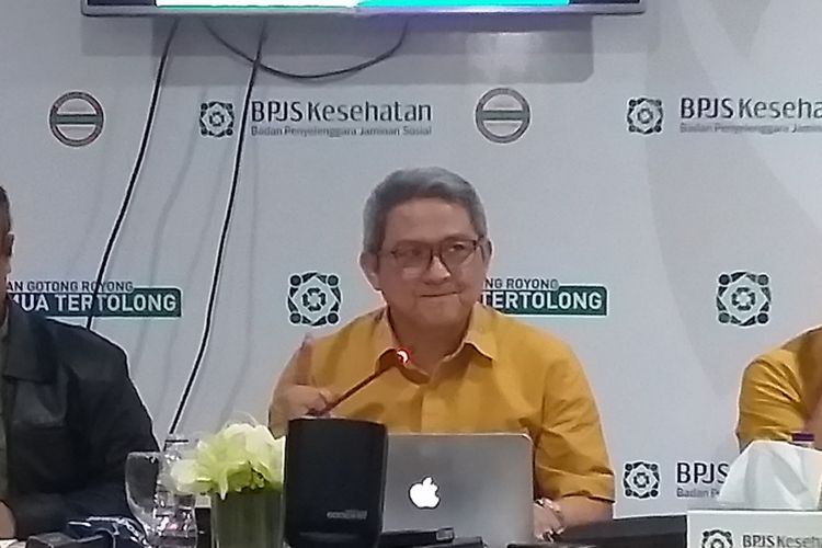 BPJS Kesehatan mengumumkan rencana penerapan aturan urun biaya fan selisih biaya kepada peserta JKN-KIS di kantor pusat BPJS Kesehatan, Jakarta, Jumat (18/1/2019).