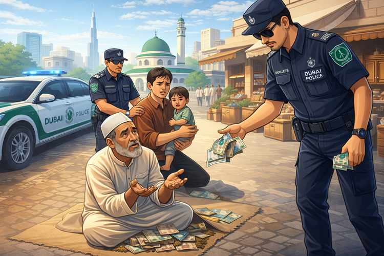 Ilustrasi pengemis di Dubai kedapatan ounya tiga mobil mewah.