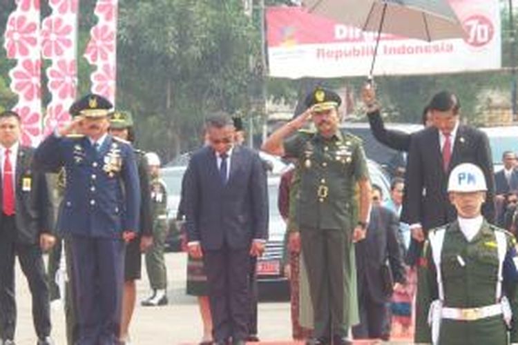 Perdana Menteri Timor Leste Rui Araoujo mengunjungi Taman Makam Pahlawan Kalibata, Jakarta Selatan, Rabu (26/8/2015)
