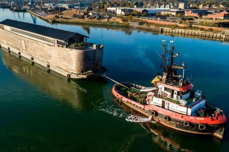 Replika 'kapal' Nabi Nuh berada di Ipswich selama 18 bulan dari rencana awal tiga bulan.