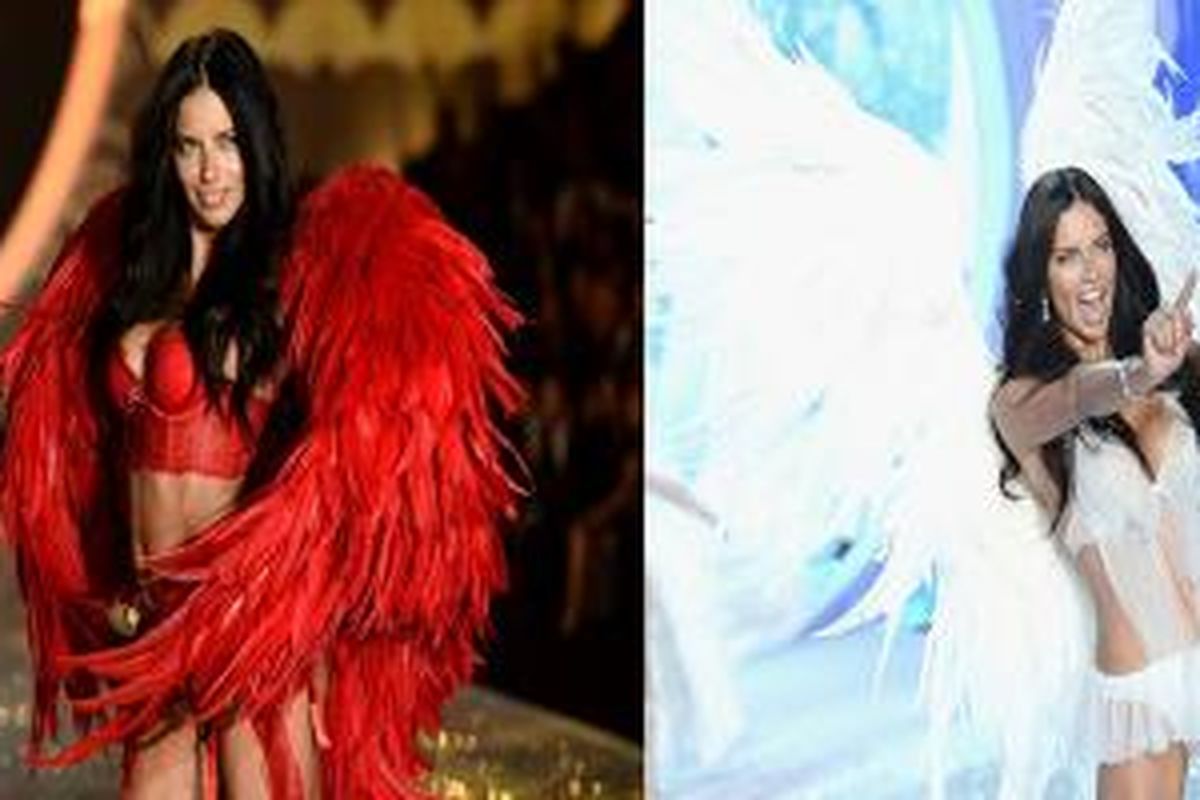 Penampilan Adriana Lima di fashion show tahunan Victoria's Secret.