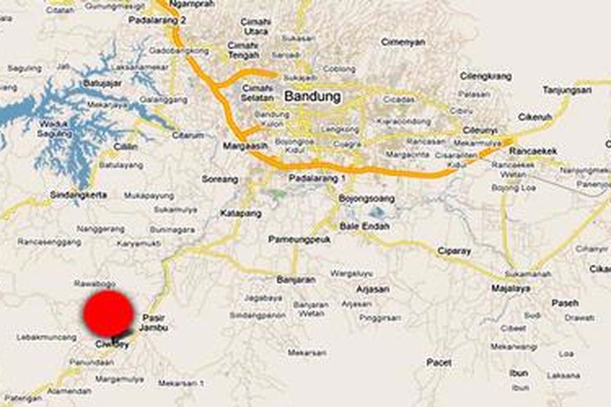 Lokasi longsor di Perkebunan Teh Dewata, Ciwidey, Jawa Barat, Selasa (23/2/2010).