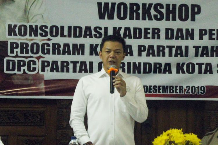 Wakil Ketua DPP Gerindra Sugiono memberi materi penguatan kader di DPC Salatiga