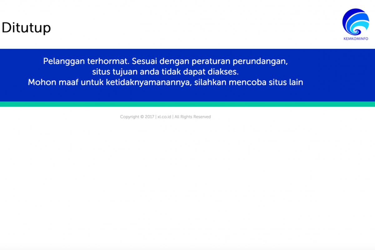 Kominfo blokir situs Nikahsirri.com, Sabtu (23/9/2017).