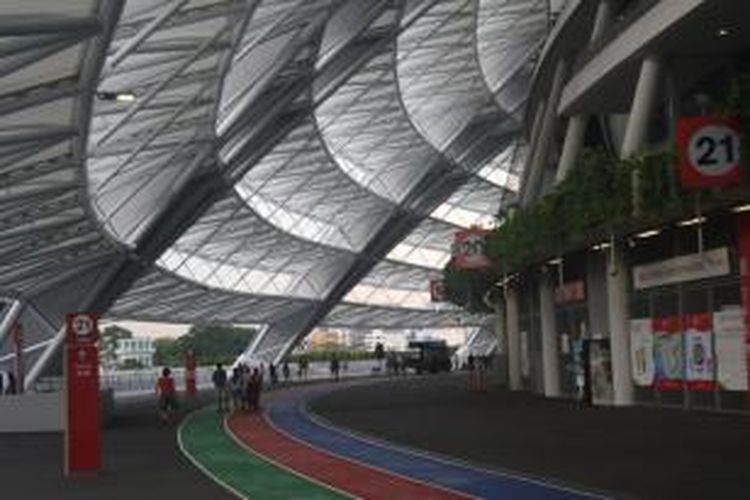 Suasana Singapore Sports Hub yang dijadikan pusat olahraga perhelatan SEA Games Singapura 2015. 