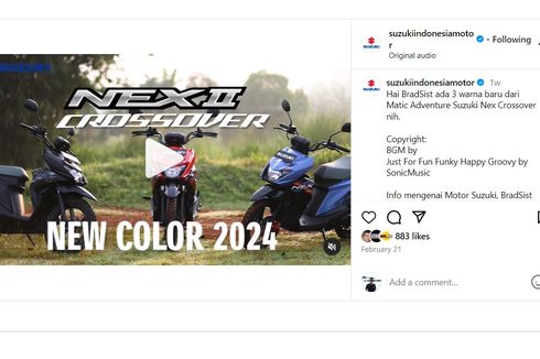 Suzuki Luncurkan Warna Baru Skutik Petualang Nex Crossover