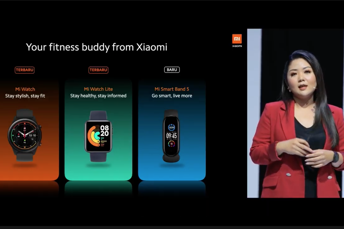 PR Head Xiaomi Indonesia Stephanie Sicilia memperkenalkan dua arloji pintar terbaru, Mi Watch dan Mi Watch Lite dengan harga mulai Rp 800.000 di Indonesia, pada Selasa (8/12/2020).