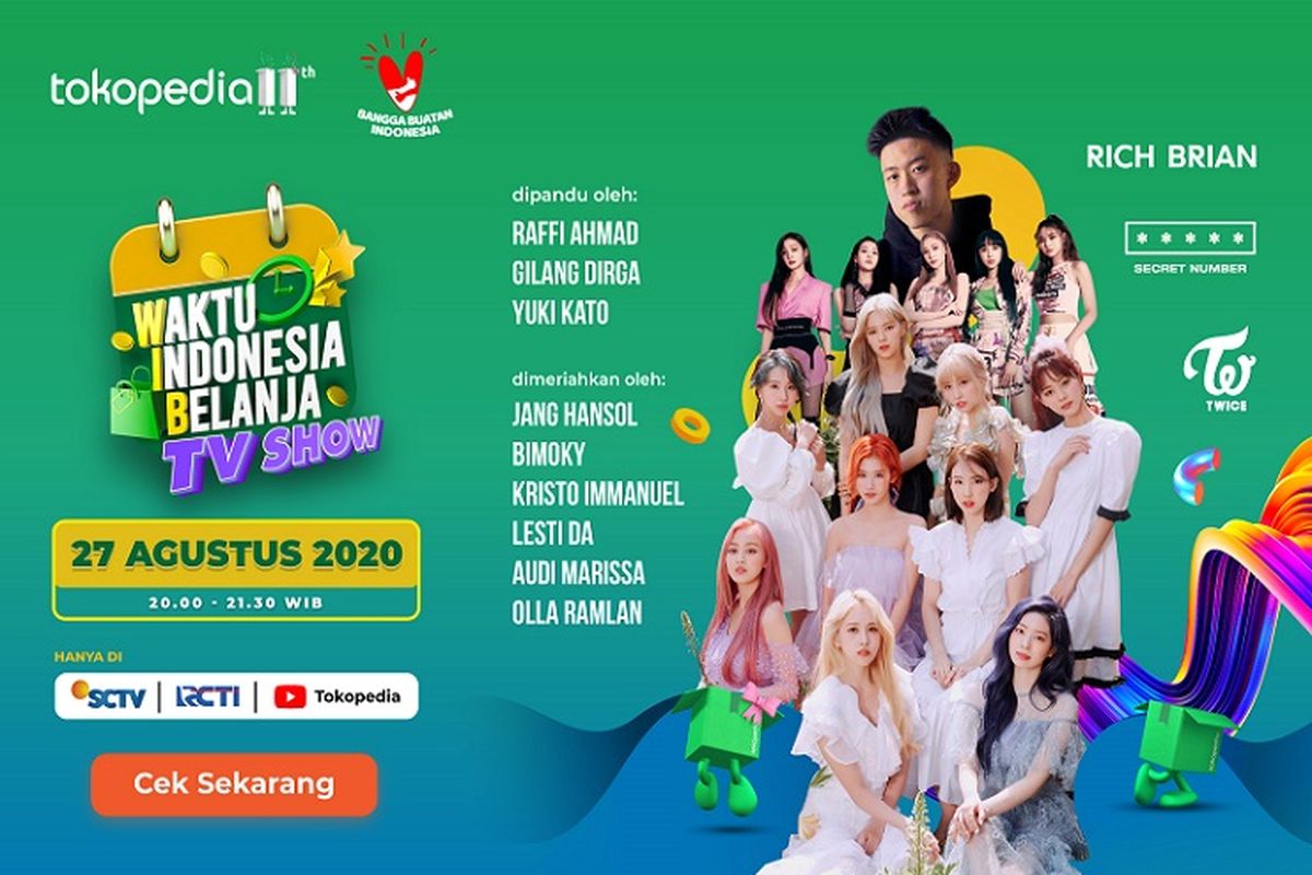 Waktu Indonesia Belanja TV Show Tokopedia yang bertabur bintang. (Dok. Tokopedia).