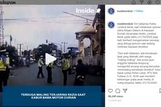 Detik-detik Pencuri Motor Ditendang Polisi Saat Nekat Terobos Razia, Berawal dari Buang Air Kecil