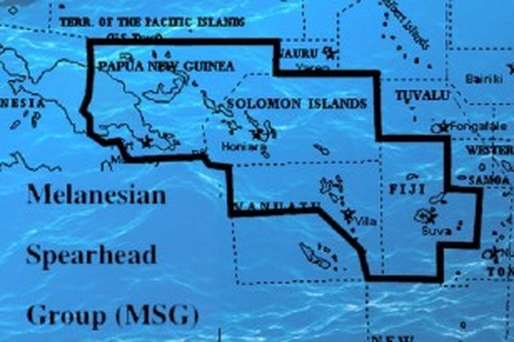 Peta negara-negara Melanesian Spearhead Group (MSG) 