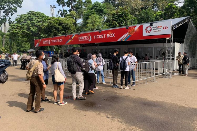 Suasana di ticket box Indonesia Masters 2022 pada Selasa (7/6/2022) pagi WIB.