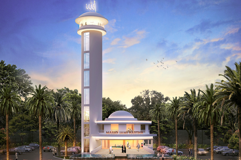 Citra Swarna Bangun Masjid dengan Minaret Setinggi 24 Meter