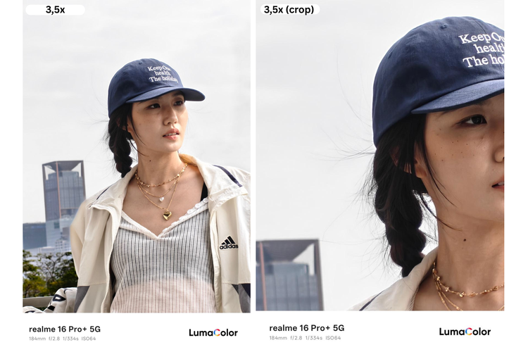 Potret subjek half body dan close up dengan mode 3,5x zoom di Talent Park