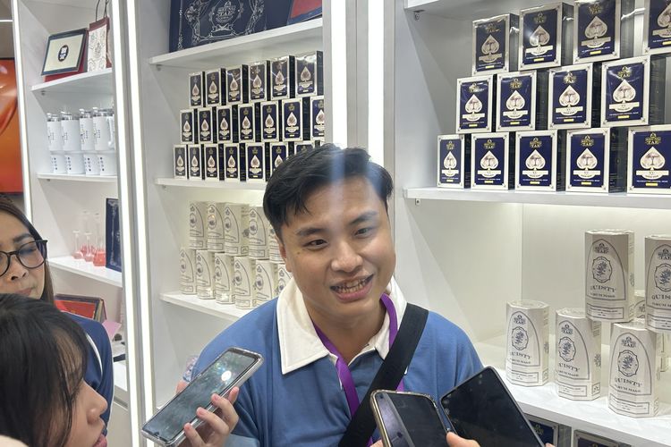 Pendiri brand Seung Tae, Budy Thamrin di Jakarta X Beauty 2025 di Jakarta Convention Center (JCC), Jakarta Pusat, Jumat (5/12/2025).