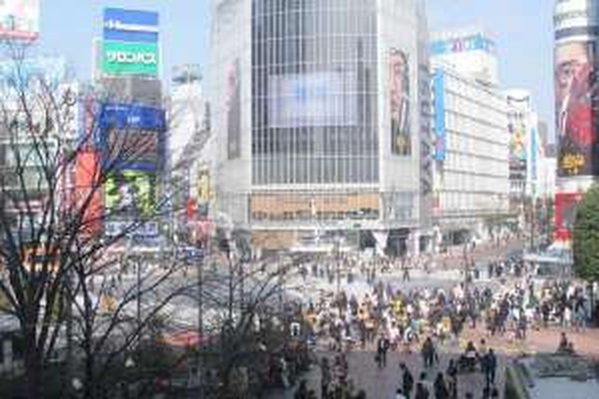 Distrik Shibuya di Tokyo, Jepang.