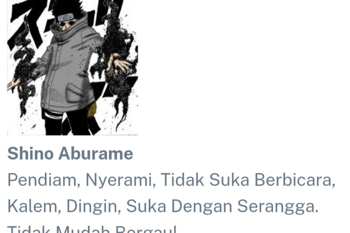 Tangkapan layar hasil bermain kuis Mirip Siapa Kamu di Karakter Tokoh Naruto lewat situs SocialAppBuilder.