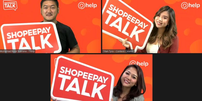 ShopeePay Talk episode kedua menghadirkan Founder & CEO Help Muhamad Noor Sutrisno, Content Creator and Co-Founder & Creative Director Secondate Beauty Titan Tyra, dan Head of Strategic Merchant Acquisition ShopeePay Eka Nilam Dari.