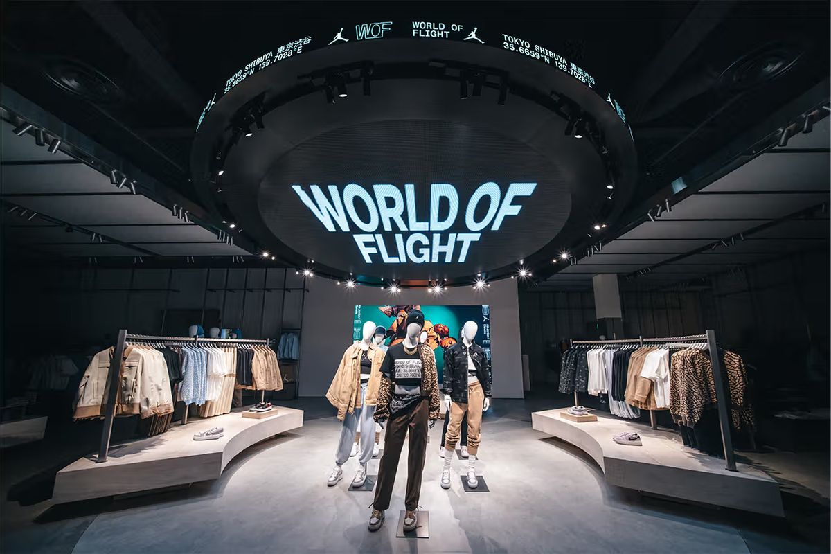 World of Flight Jordan Brand di Shibuya, Tokyo, Jepang